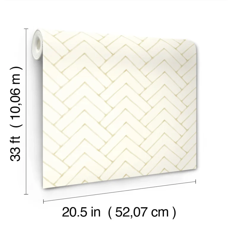 Chesapeake Oswin Tiered Herringbone Wallpaper - Yellow — Image 5
