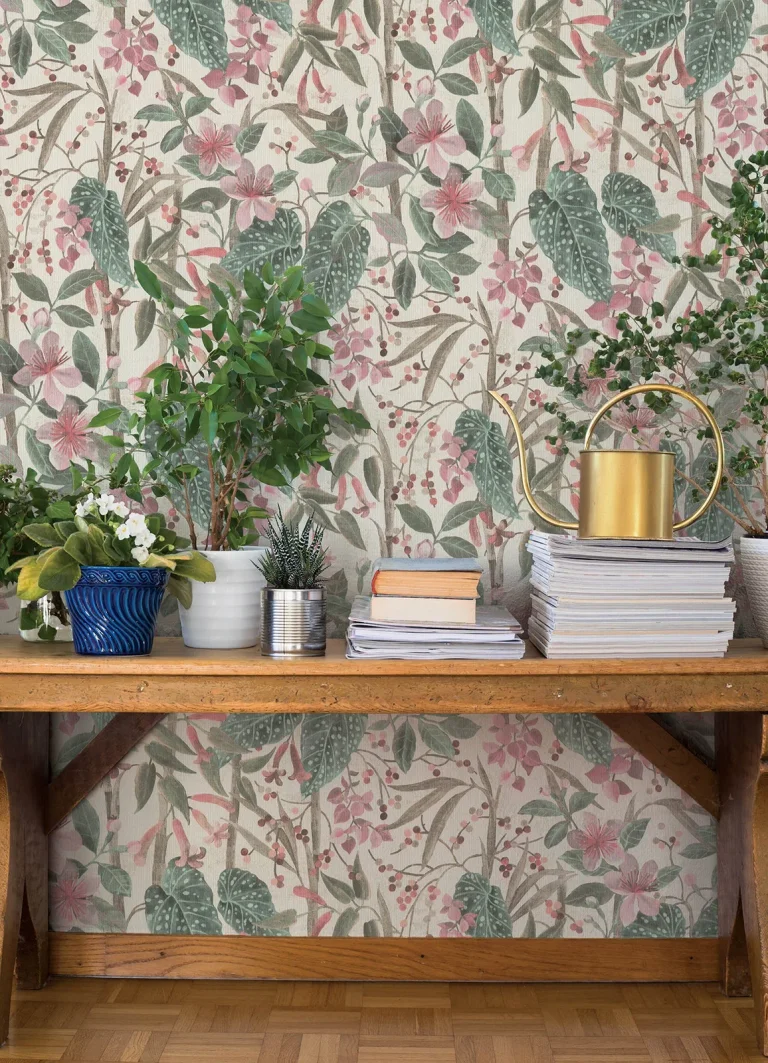 Kalina Floral Fruits Wallpaper - Teal — Ảnh 4