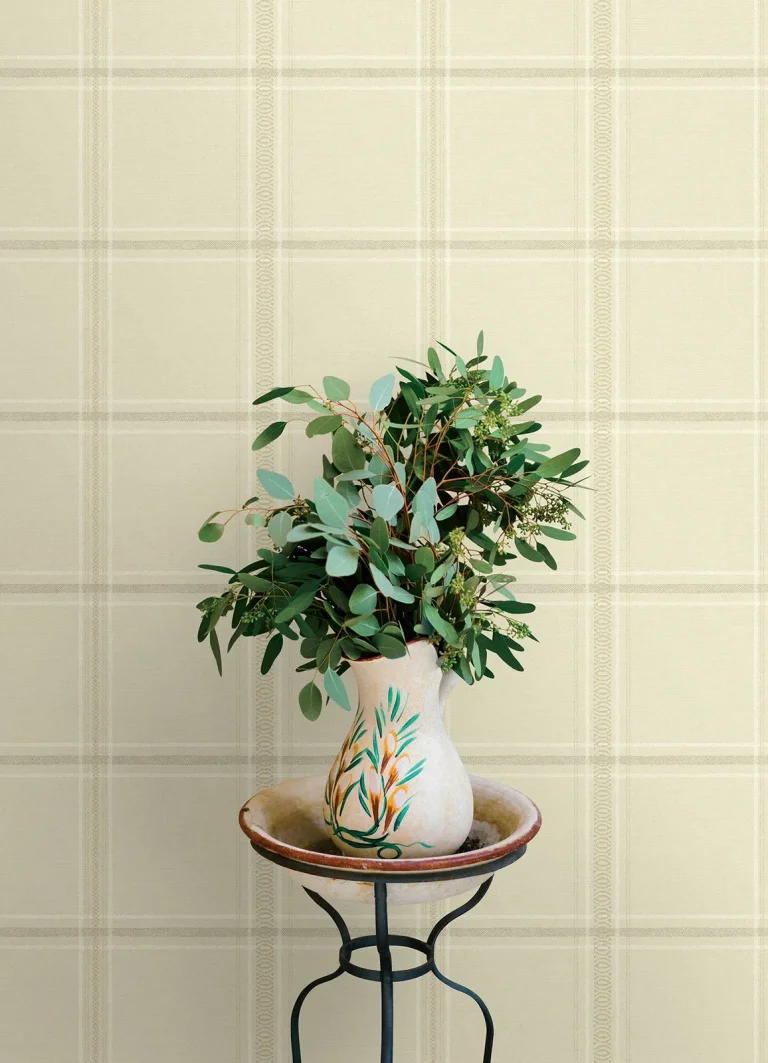 Chesapeake Auberge Plaid Wallpaper - Ivory — Ảnh 4