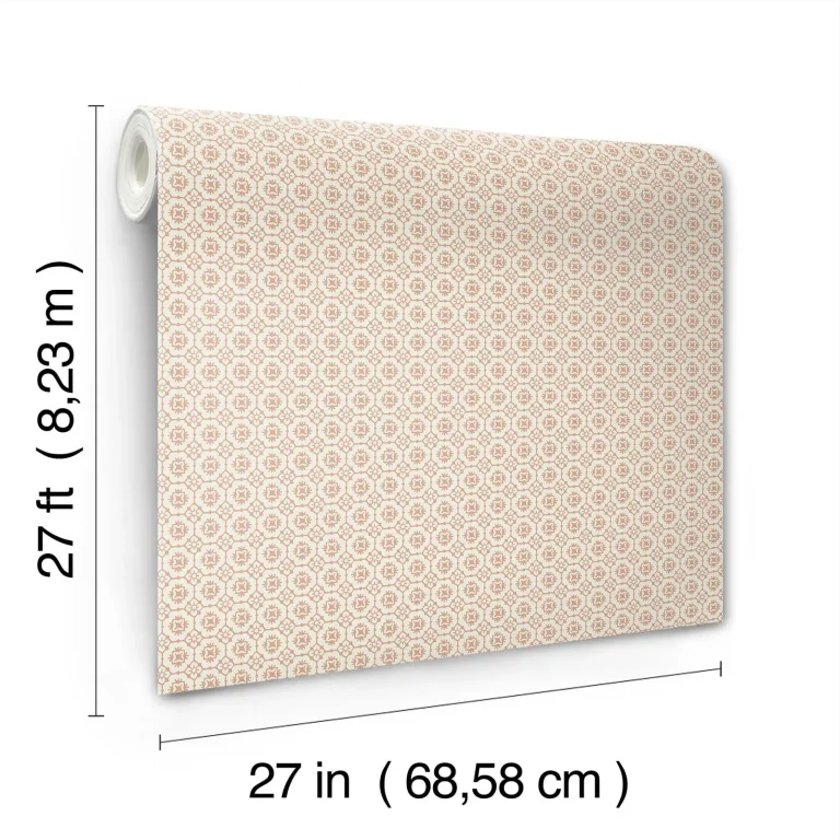 Priti Floral Grid Wallpaper - Rose — Ảnh 4