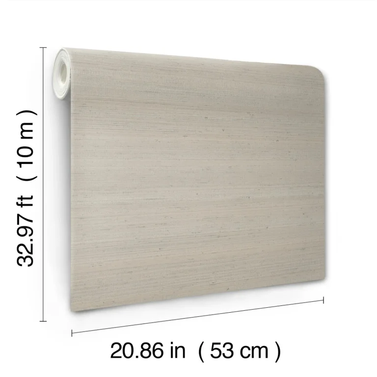 Fine Silk Faux Fabric Wallpaper - Taupe — Ảnh 2