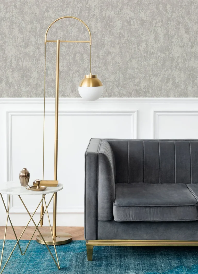 Haliya Metallic Plaster Wallpaper - Silver — Image 3