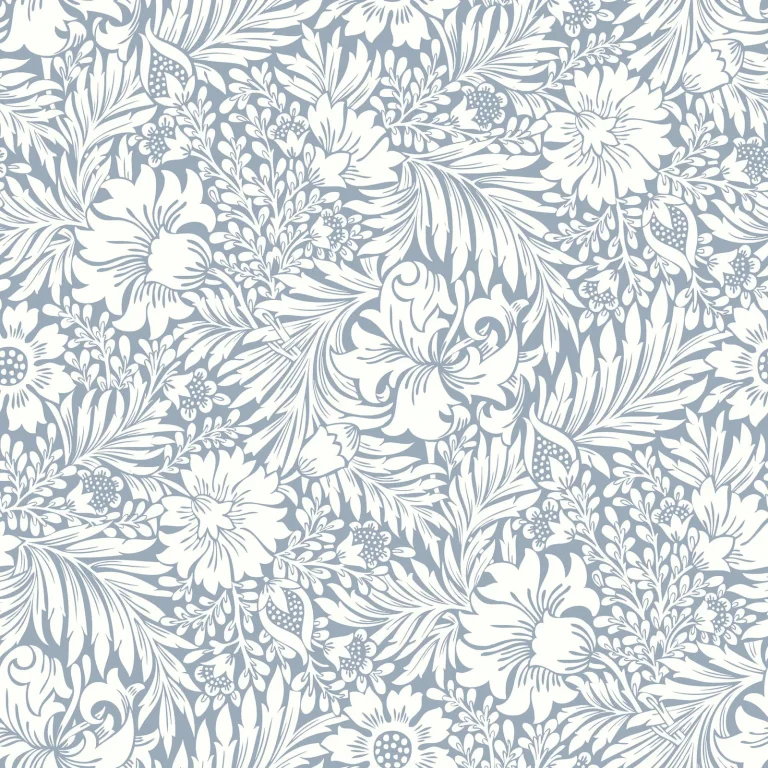 Erin & Ben Modern Acanthus Peel and Stick Wallpaper - Wedgewood Blue — Ảnh 5