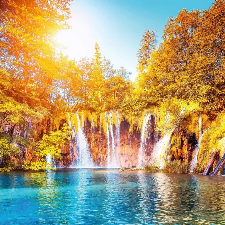 Waterfall And Lake In Croatia - Wall Mural 5030 - 4 Panel - 192cm x 260cm — Ảnh 3