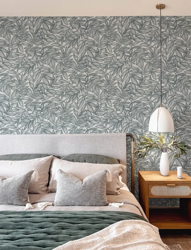 Rhythmic Leaf Wallpaper - Denim — Ảnh 6
