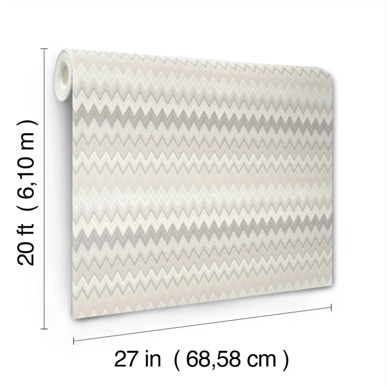 Zig Zag Peel and Stick Wallpaper - Beige — Image 3