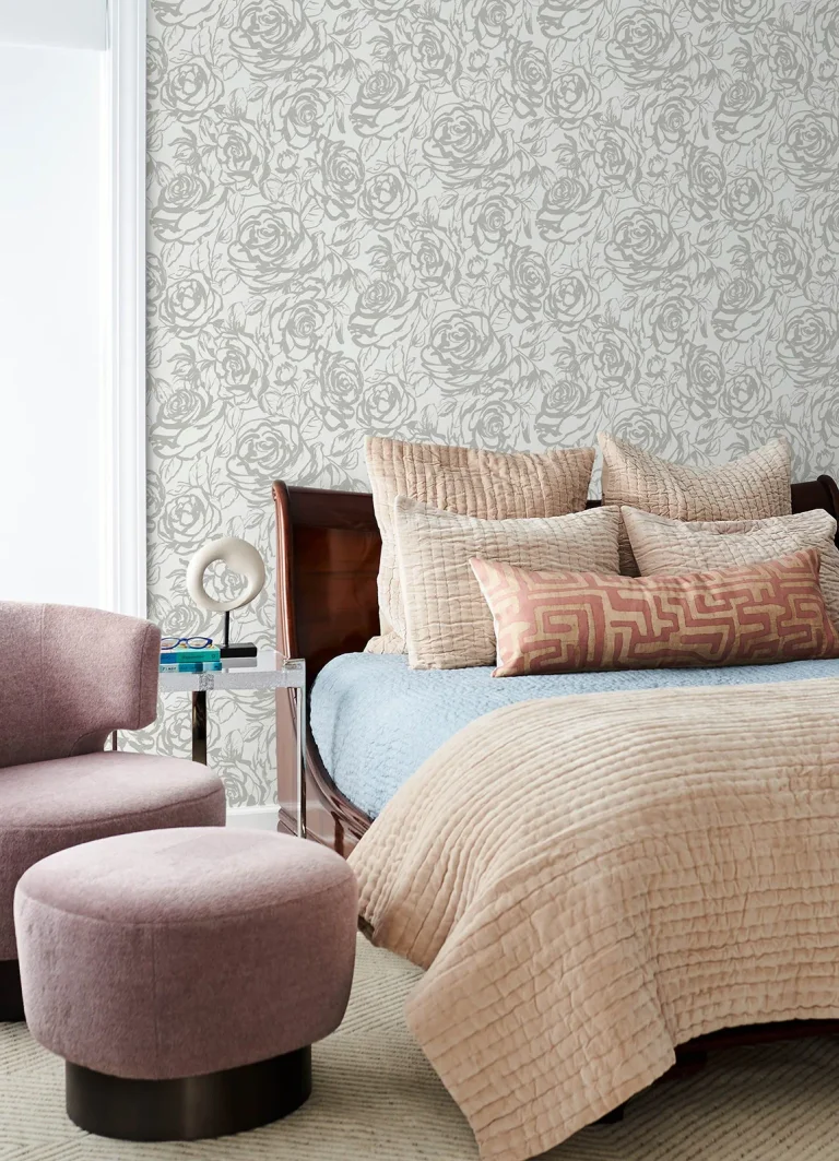 Nelda Rose Wallpaper - Silver — Image 5