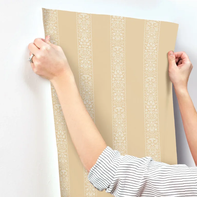 Rifle Paper Co. Estee Stripe Wallpaper - Gold — Image 6