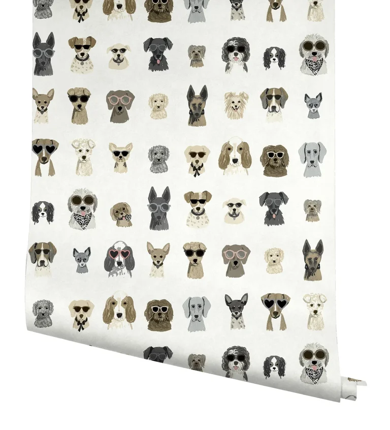 Rifle Paper Co. Dog Days Peel and Stick Wallpaper - Grey — Ảnh 6