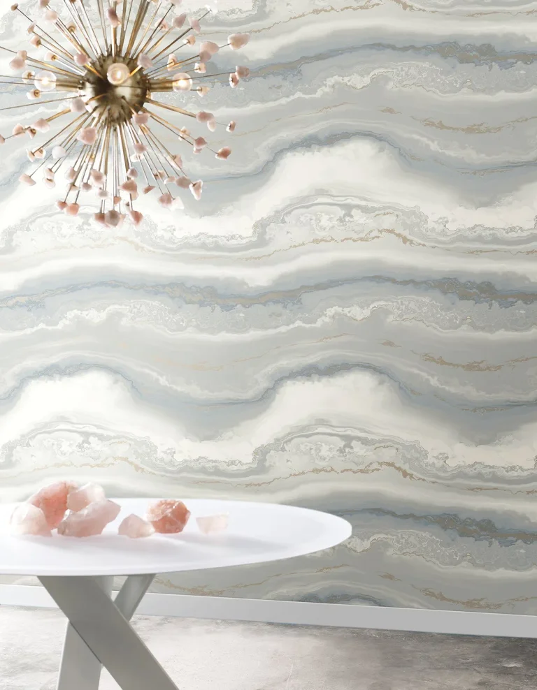 Shifting Sands Peel and Stick Wallpaper - Slate Blue/Glint — Image 6