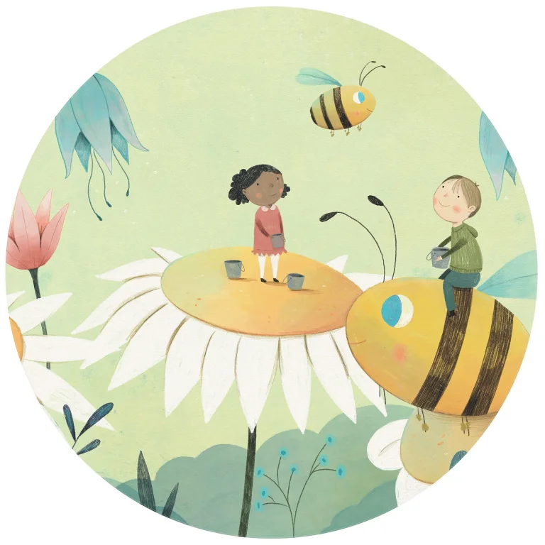 Honey Bees - Wall Mural 5570 - Round - 144cm diameter — Image 2
