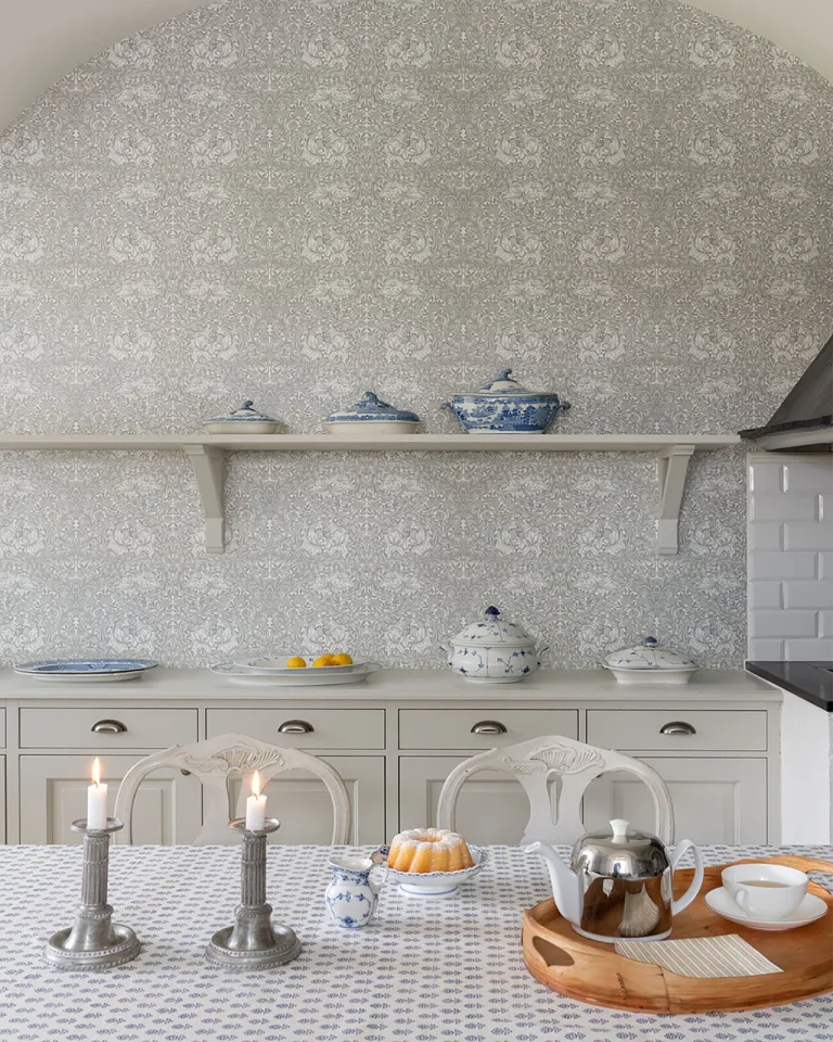 African Marigold Floral Wallpaper - White — Ảnh 4
