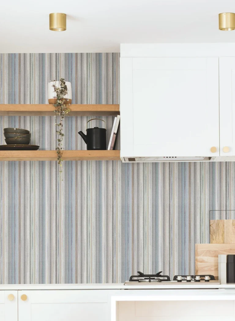 Striped Sunset Peel and Stick Wallpaper - Blue Grey — Image 4