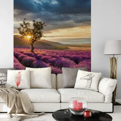 Lavender in the Provence - Wall Mural 5484 - Round - 144cm diameter
