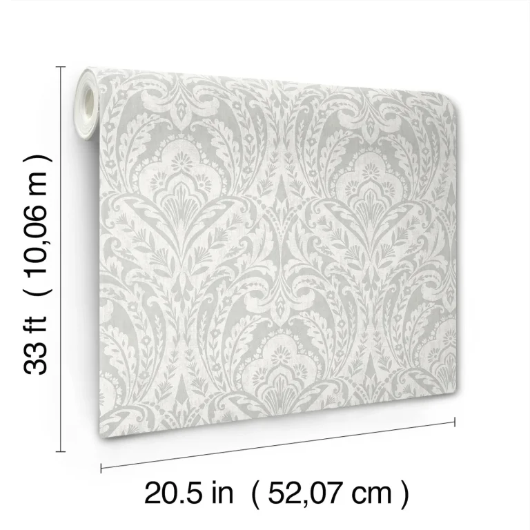 Berkshire Damask Wallpaper - Grey — Ảnh 7