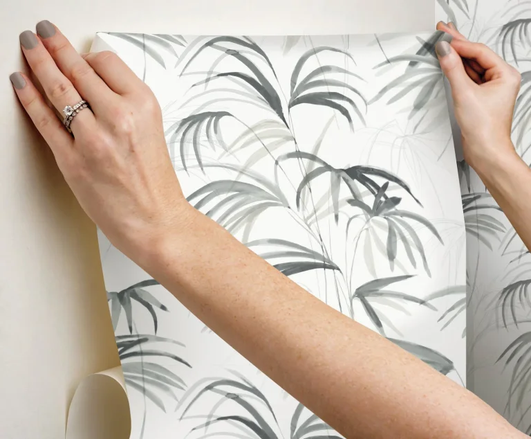 Candice Olson Inky Palms Peel and Stick Wallpaper - Black — Ảnh 4
