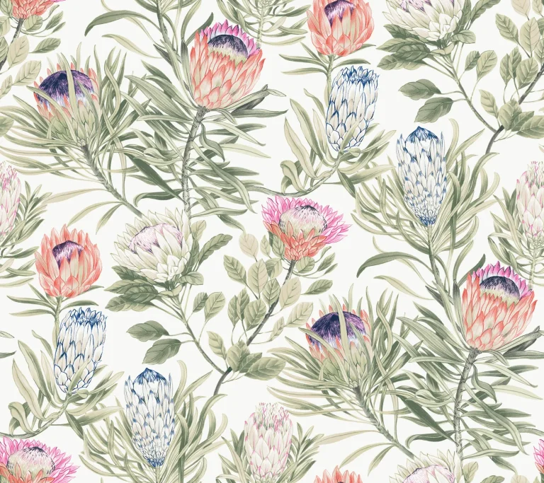 Protea Wallpaper - White/Fuchsia — Ảnh 4