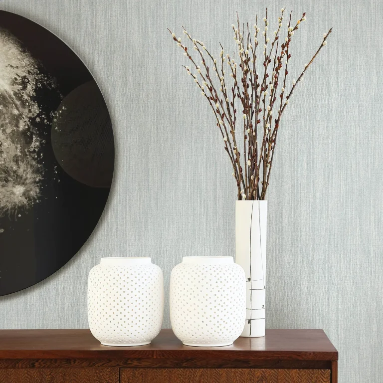 Chiniile Linen Texture Wallpaper - Light Blue — Ảnh 3