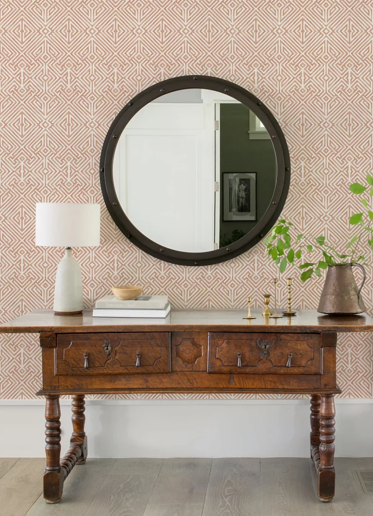 Lyon Geometric Key Wallpaper - Coral — Image 4