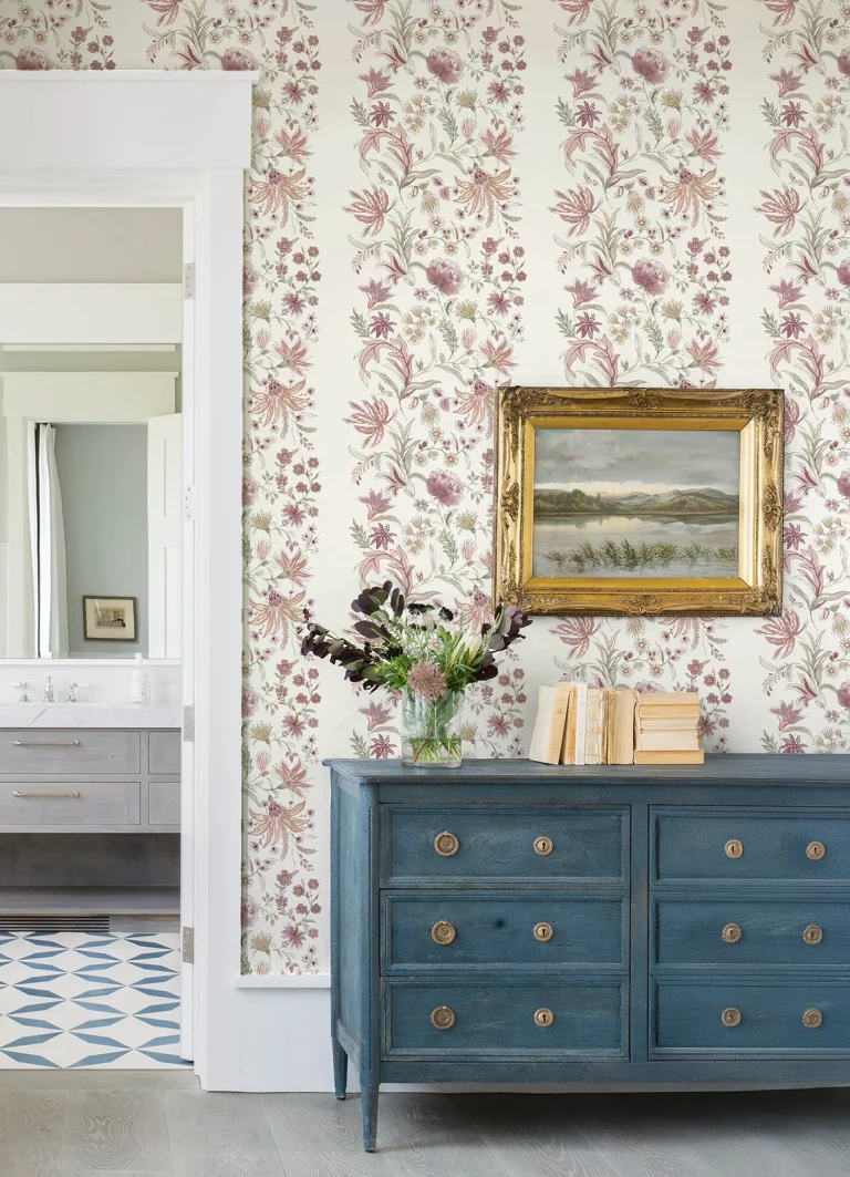 Teonna Floral Stripe Wallpaper - Raspberry — Ảnh 5