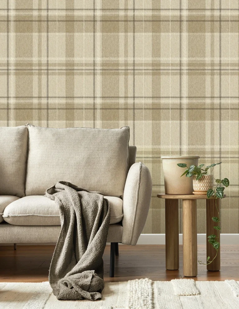 Harris Plaid Chevron Wallpaper - Brown — Ảnh 4