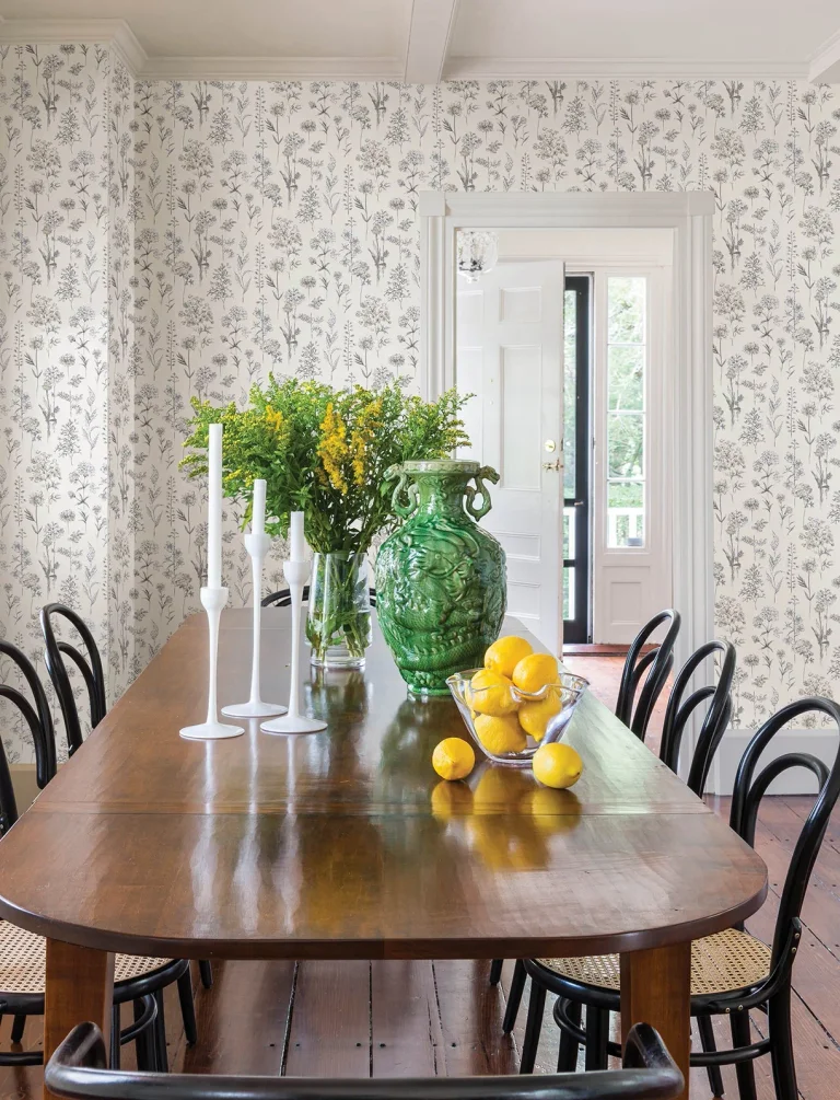 Chesapeake Bergamot Wildflower Wallpaper - Light Grey — Ảnh 5