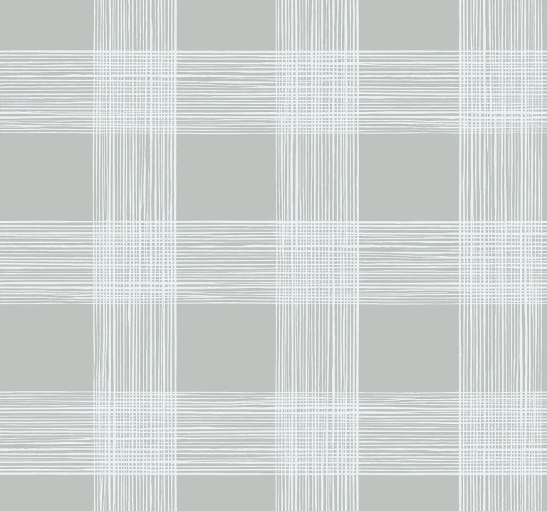 Scarborough Striated Plaid Wallpaper - Grey — Ảnh 3