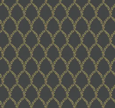 Rifle Paper Co. Laurel Wallpaper - Gold & Black