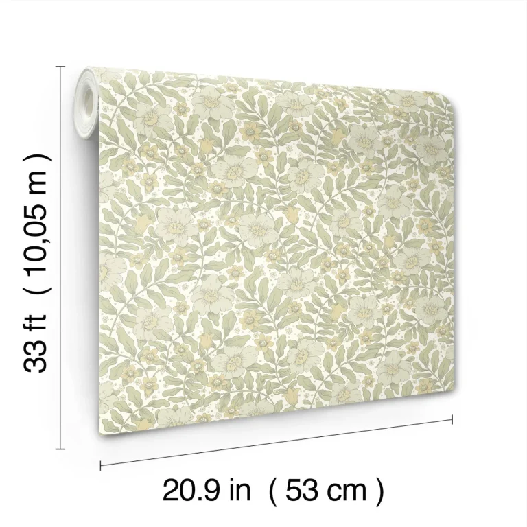 Maggan Floral Trail Wallpaper - Sage — Image 5