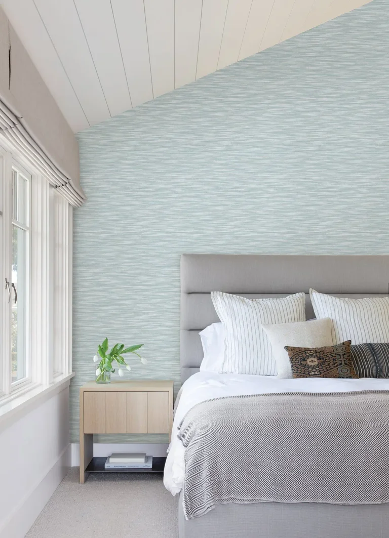 Benson Variegated Stripe Wallpaper - Light Blue — Ảnh 4