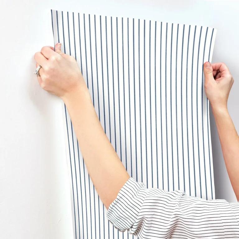 Oliver Simple Stripe Wallpaper - Navy — Ảnh 3
