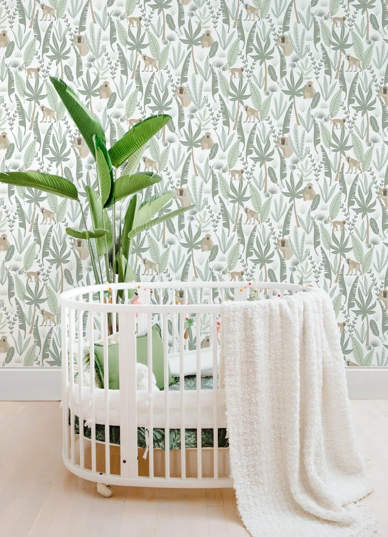 Chesapeake Kiki Monkeys Wallpaper - Light Green — Ảnh 2