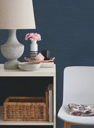 Shining Sisal Wallpaper - Navy