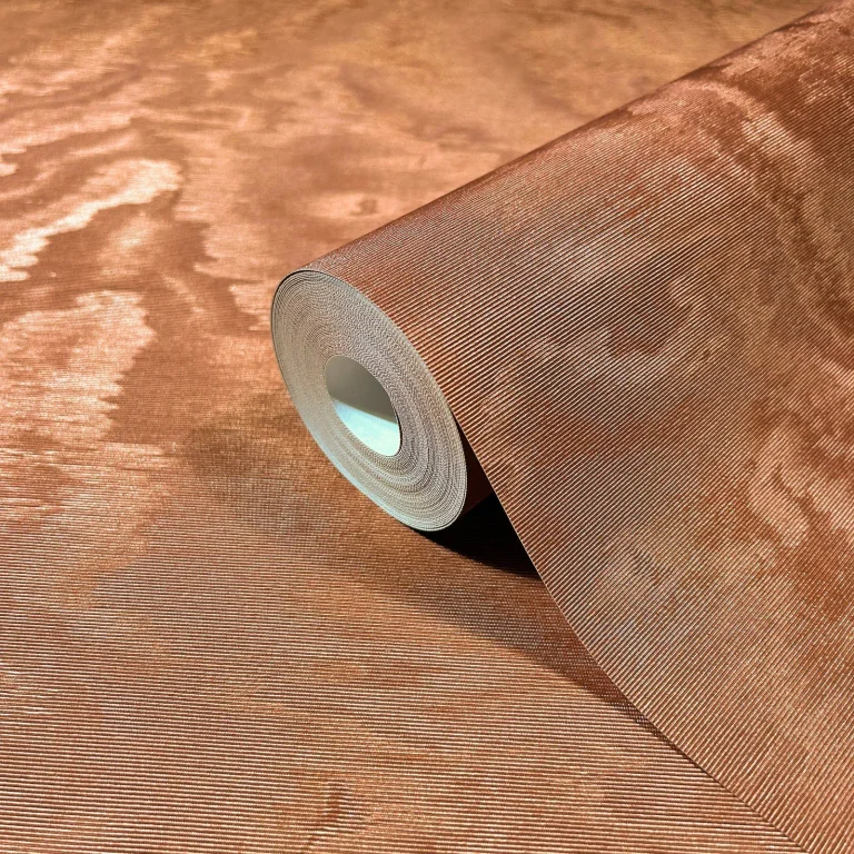 Shimmering Moire Textured Wallpaper - Copper — Ảnh 4