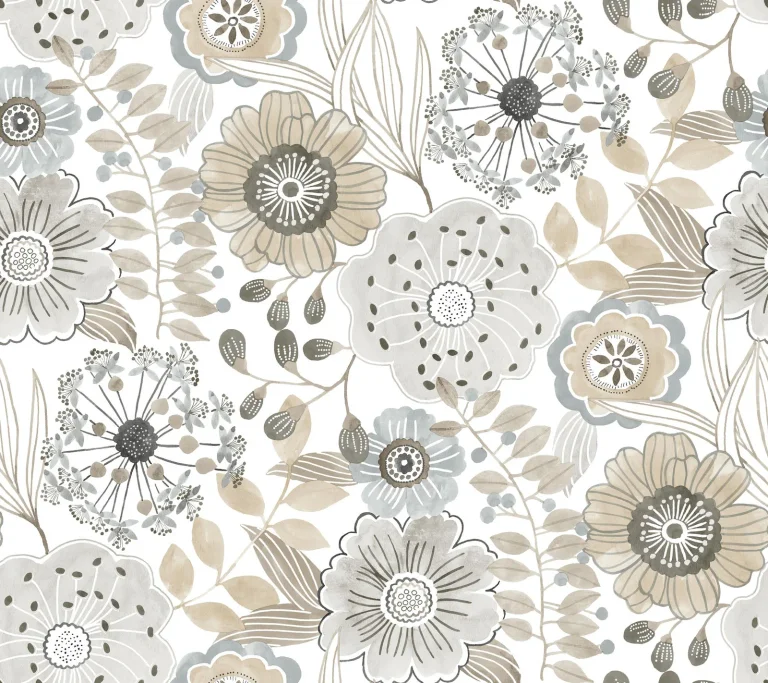 Artistic Bouquet Wallpaper - Neutral — Ảnh 3