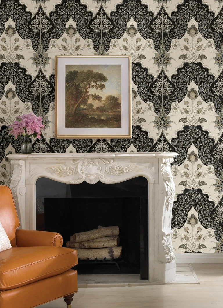 Auden Floral Grandeur Wallpaper - Black — Ảnh 5