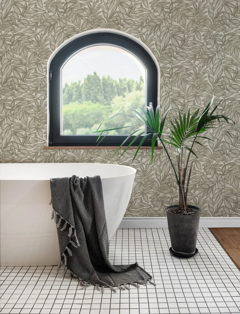 Rhythmic Leaf Wallpaper - Taupe — Ảnh 3