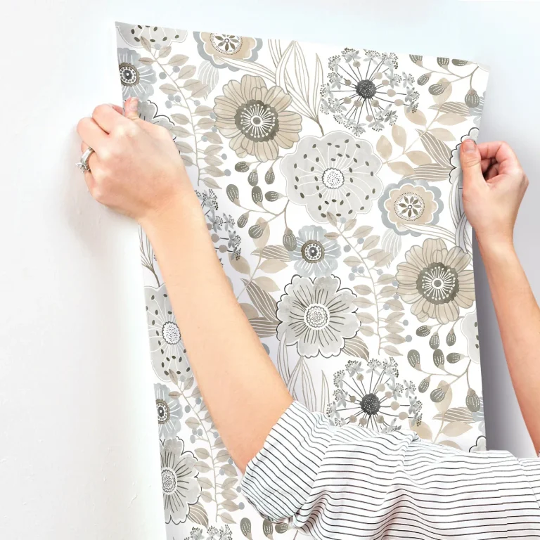 Artistic Bouquet Wallpaper - Neutral — Ảnh 7