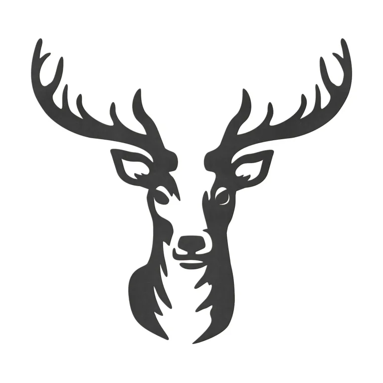 3D Wooden Stags Head Motif - black - 60cm x 63cm — Ảnh 2
