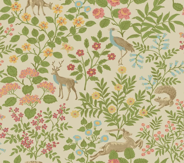 Erin & Ben Woodland Floral Peel and Stick Wallpaper - Linen — Ảnh 5
