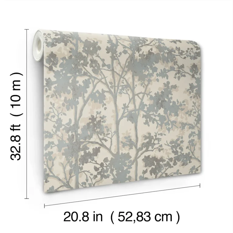 Shimmering Foliage Wallpaper - Cream/Silver — Ảnh 2