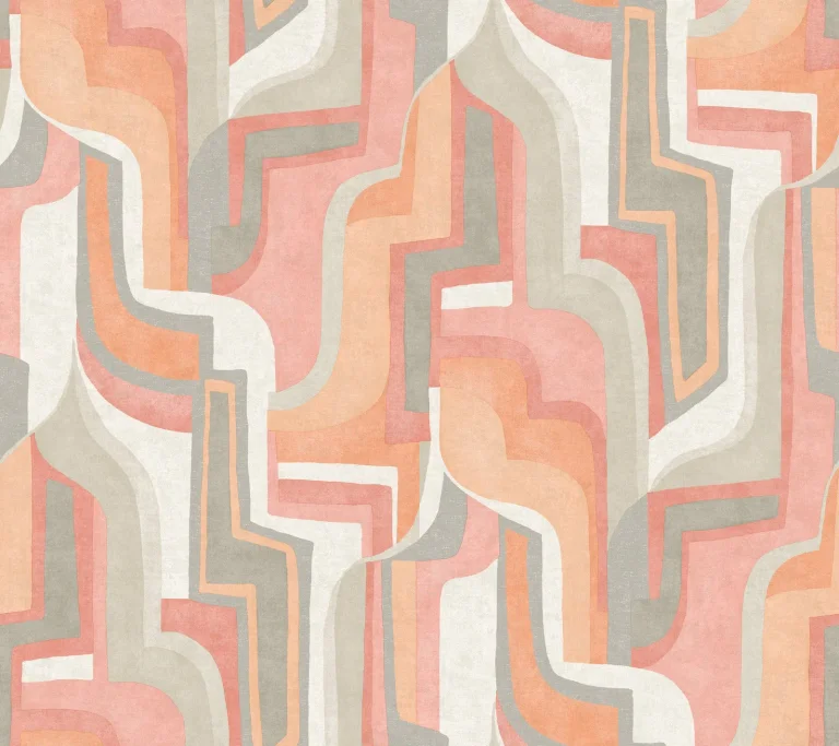 Tulum Surreal Shapes Wallpaper - Coral — Ảnh 4