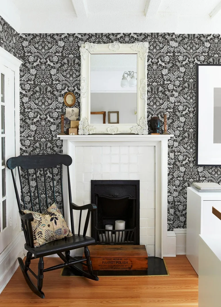 Chesapeake Forest Dance Damask Wallpaper - Charcoal — Ảnh 3