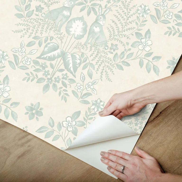 Erin & Ben Cottontail Toile Peel and Stick Wallpaper - Vintage Duck Egg — Ảnh 4