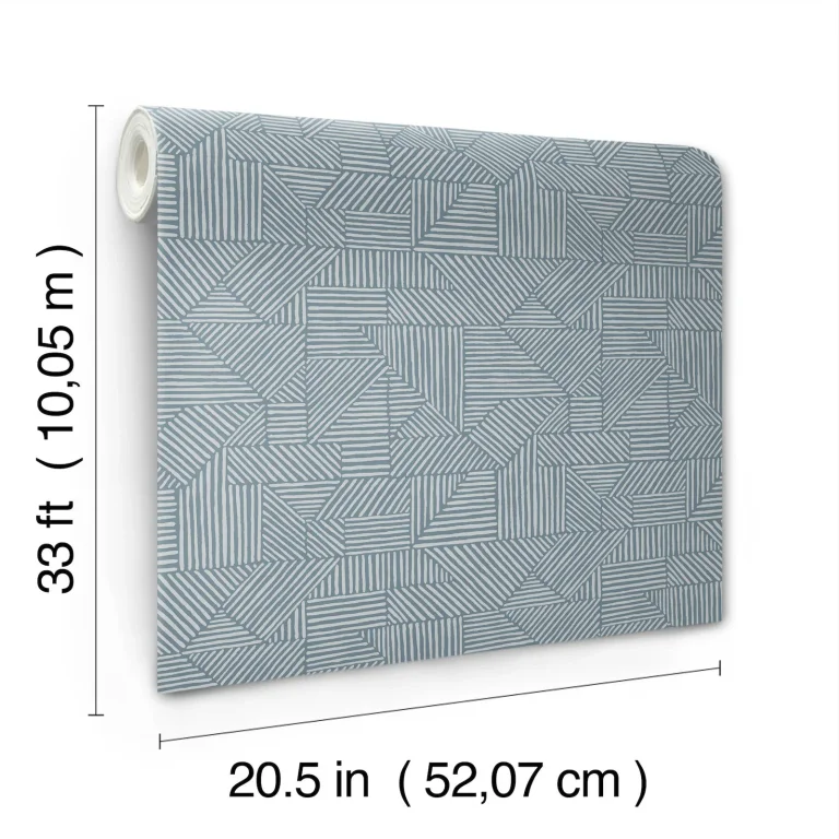 Crescendo Block Geometric Wallpaper - Blue — Ảnh 2