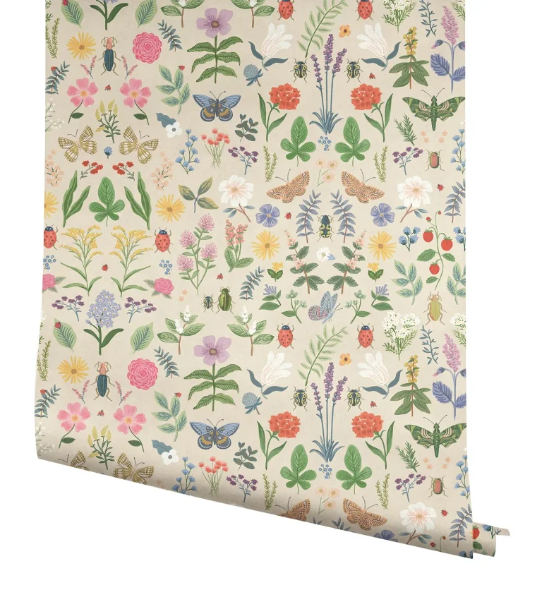 Rifle Paper Co. Curio Peel and Stick Wallpaper - Cream — Ảnh 5