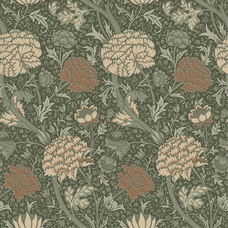 Cray Floral Trail Wallpaper - Sea Green — Ảnh 2
