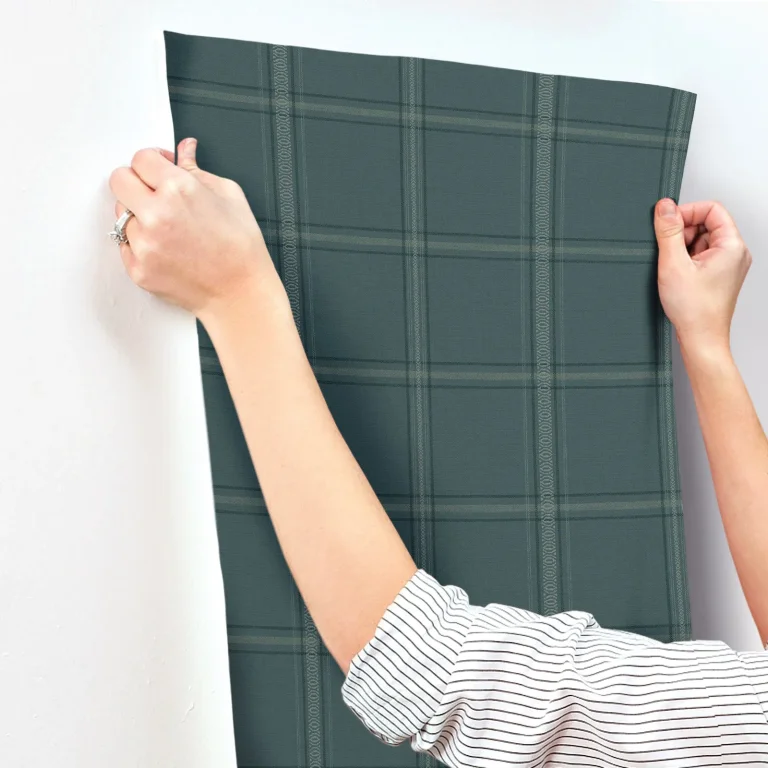 Chesapeake Auberge Plaid Wallpaper - Teal — Ảnh 6