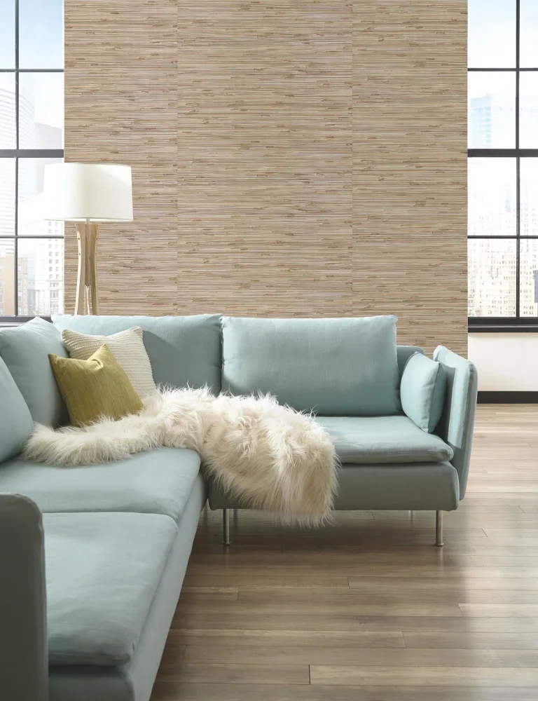 Wide Knotted Grass Wallpaper - Neutral/Silver — Ảnh 4