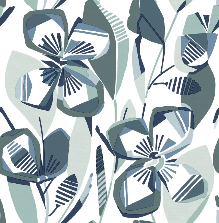 Nathalie Abstract Blooms Wallpaper - Navy — Ảnh 6